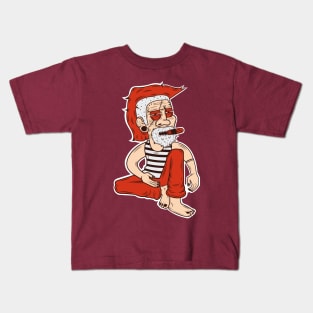 Santa Claus Punk Smoking Tobacco Earrings Kids T-Shirt